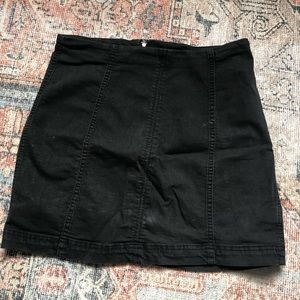 Free People Black Jean Mini Skirt
